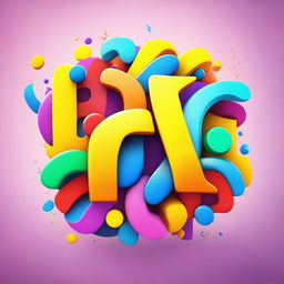 Create a creative image featuring the characters 'DA' in inspired fonts and vibrant colors