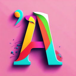 Create a creative image featuring the characters 'D' and 'A' in inspired fonts and vibrant colors