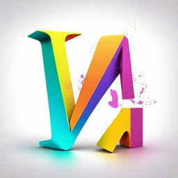 Create a creative image featuring the characters 'D' and 'A' in inspired fonts and vibrant colors