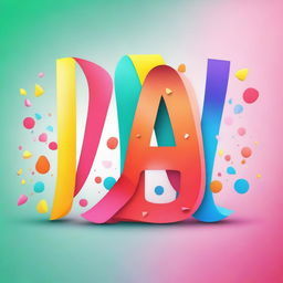 Create a creative image featuring the letters 'D' and 'A' as characters in inspired fonts and vibrant colors