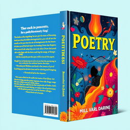 A vibrant and eye-catching book cover for a poetry book