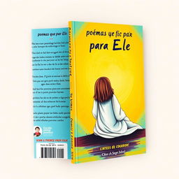 A vibrant and eye-catching book cover for a Christian poetry book titled 'Poemas que fiz para Ele'