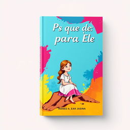 A vibrant and eye-catching book cover for a Christian poetry book titled 'Poemas que fiz para Ele'