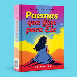 A vibrant and eye-catching book cover for a Christian poetry book titled 'Poemas que fiz para Ele'