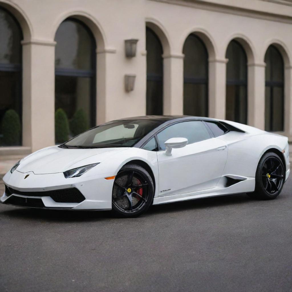 A grand fusion of Lamborghini's aggressive, sporty design with the classic luxury and sophistication of a Cadillac.