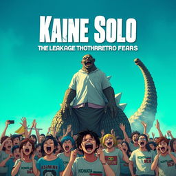 Create a movie poster titled 'Kaine Solo: The Leakage That Gothretro Fears'