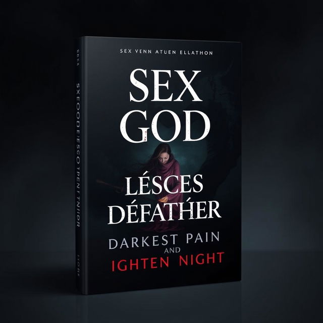 Create a book cover for the title 'Sex God Lésecs Defather: Darkest Pain, Lightest Night'