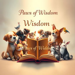 Create a whimsical and enchanting book cover for 'Paws of Wisdom