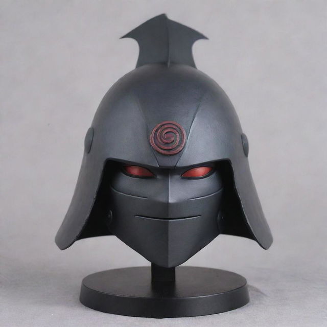 Madara Uchiha's distinctive helmet from Naruto series with intricate details and imposing features