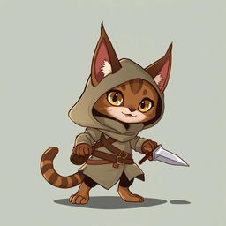 A small, adorable female tabaxi rogue from Dungeons & Dragons