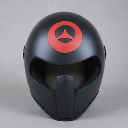 A sleek, modern motorcycle helmet adorned with the distinctive features of Madara Uchiha, including the Sharingan eye symbol and his signature armor aesthetic.