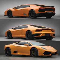 A fusion design of a Lamborghini and Pontiac, blending the sleek silhouette of a Lamborghini with the iconic muscular controls of a Pontiac