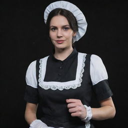 Simon 'Ghost' Riley from Call of Duty, wearing a traditional maid's outfit