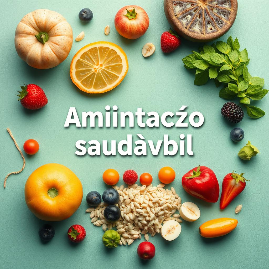 Crie uma capa visualmente atraente com o tema de alimentação saudável