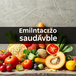 Crie uma capa visualmente atraente com o tema de alimentação saudável