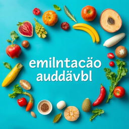 Crie uma capa visualmente atraente com o tema de alimentação saudável