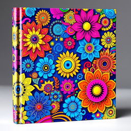 A vibrant and colorful book cover featuring intricate and eye-catching designs