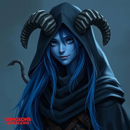 Create an image of a tiefling rogue from Dungeons and Dragons