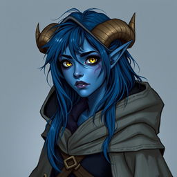 Create an image of a tiefling rogue from Dungeons and Dragons