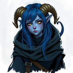 Create an image of a tiefling rogue from Dungeons and Dragons