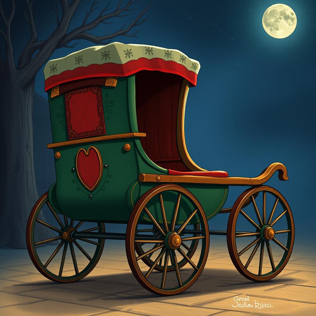 Create a children's book illustration featuring a 16th-century sedan chair without wheels