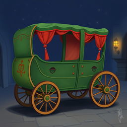 Create a children's book illustration featuring a 16th-century sedan chair without wheels