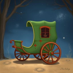 Create a children's book illustration featuring a 16th-century sedan chair without wheels