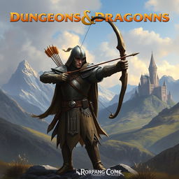 Create an image of a human archer from Dungeons & Dragons