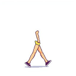 A pixel art image of a person walking