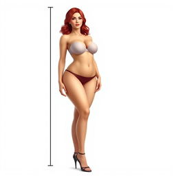 A tall woman standing at 6 feet 5 inches with a curvaceous figure