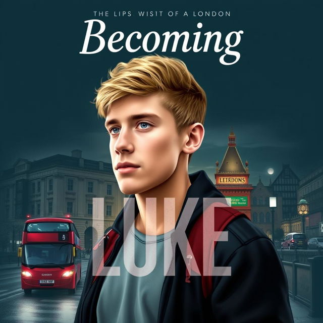 Create a cover for a novel titled 'Becoming Luke'