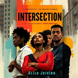 Create a book cover for the novel *"Intersections"* that evokes the themes of justice, activism, and human connection