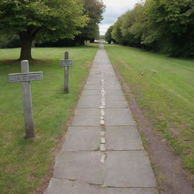 A pathway splitting into two directions. One end leads to a gloomy, shadowy gravesite. The other end leads to a warm, vibrant place filled with joy, sunshine, and life. A signpost is pointing towards the happy place, labeled 'Life'.