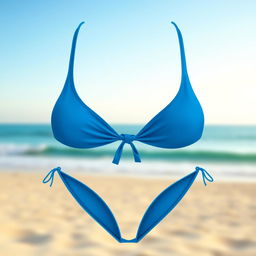 Create an image of a stylish blue bikini