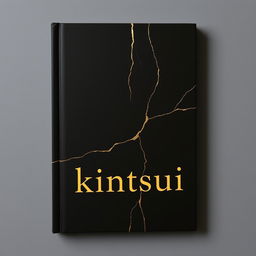 A book cover with a completely black background featuring a few golden cracks