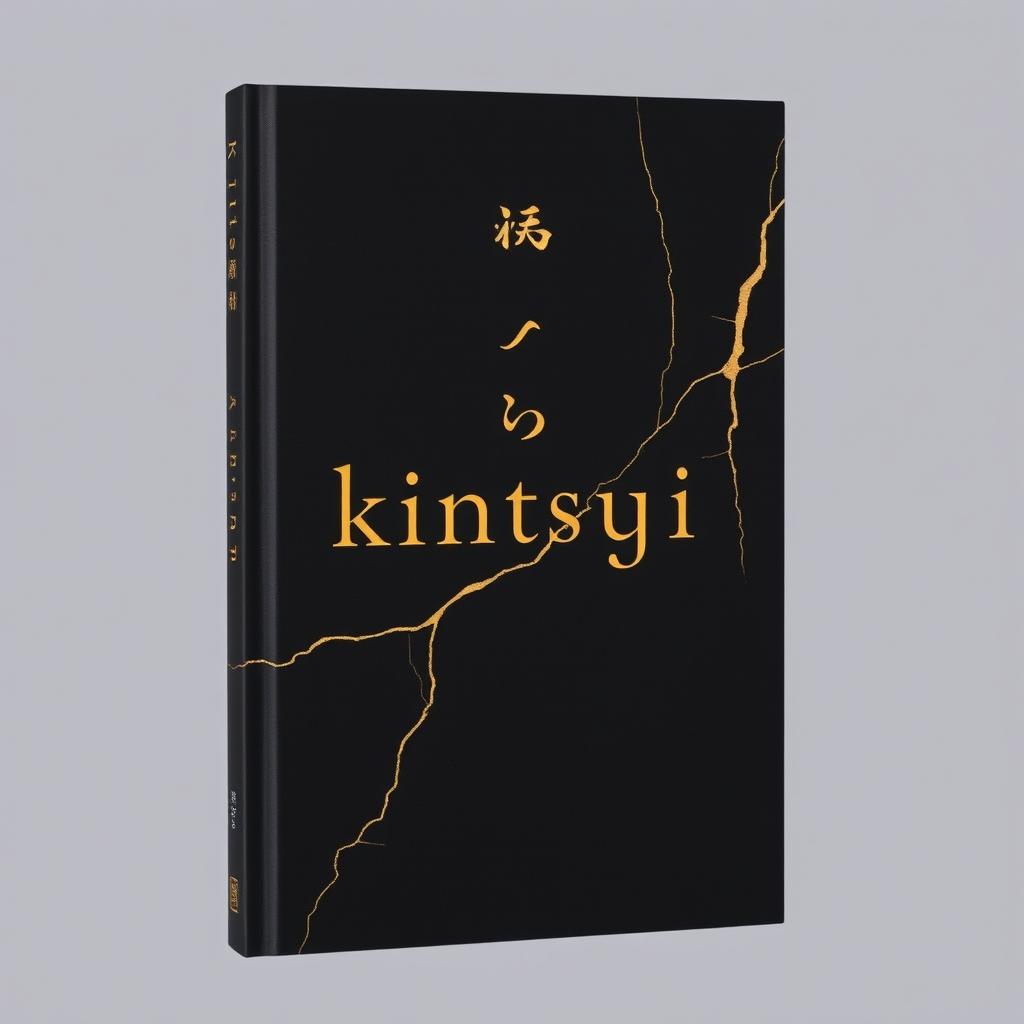 A book cover with a completely black background featuring a few golden cracks