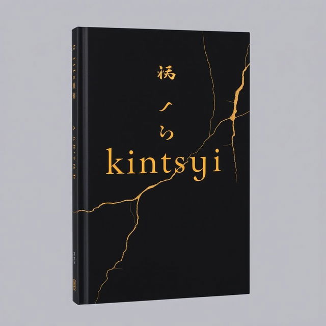 A book cover with a completely black background featuring a few golden cracks