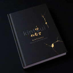 A paperback book cover with a completely matte black background featuring a few random golden cracks