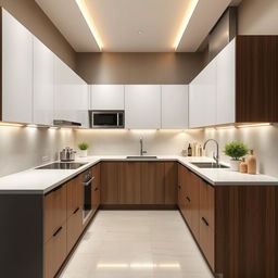 Design a long kitchen that is 3 meters wide