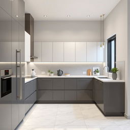 Design a long kitchen that is 3 meters wide