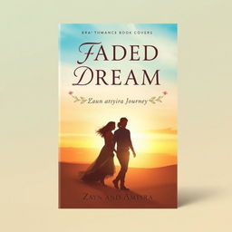 Create a soft romance book cover titled 'FADED DREAM: Zayn and Amyra's Journey'