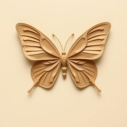 Create an image of a butterfly made from kraft paper