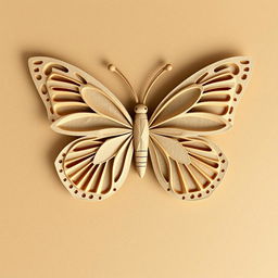 Create an image of a butterfly made from kraft paper