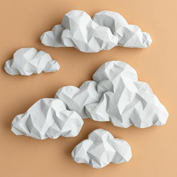 Create an image of gray clouds made from kraft paper