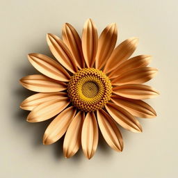 Create an image of a daisy made from kraft paper