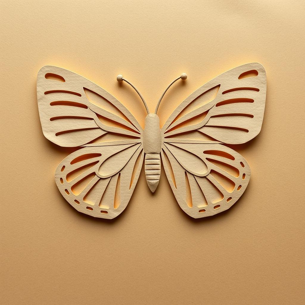 Create an image of a butterfly cut out of craft paper