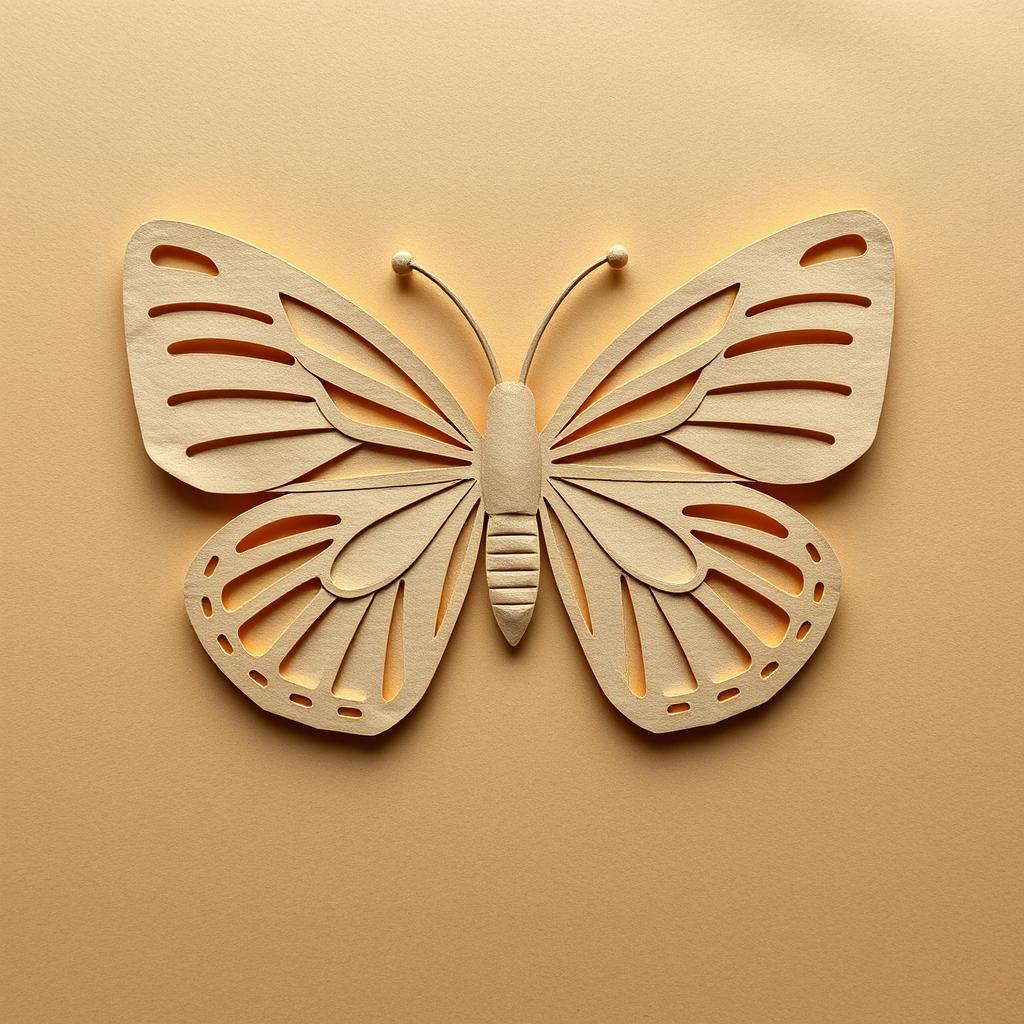 Create an image of a butterfly cut out of craft paper