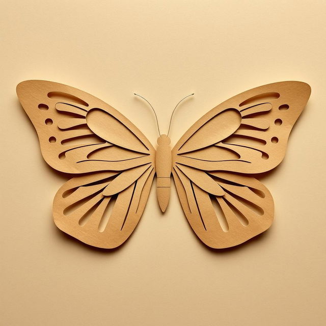 Create an image of a butterfly cut out of craft paper