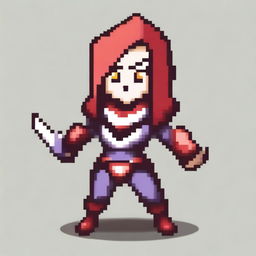 Create a pixel art image of the Dota 2 hero Hoodwink on a white background