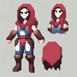 Create a pixel art image of the Dota 2 hero Hoodwink on a white background